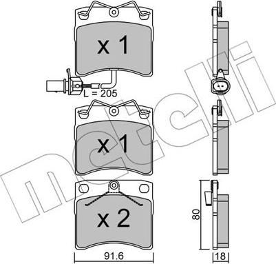 Metelli 22-0163-2 - Bremsbelagsatz, Scheibenbremse alexcarstop-ersatzteile.com