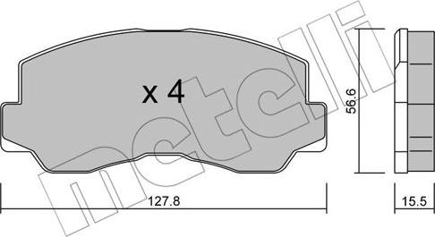 Metelli 22-0112-0 - Bremsbelagsatz, Scheibenbremse alexcarstop-ersatzteile.com