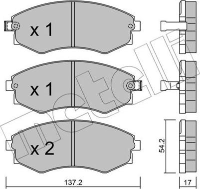 Metelli 22-0188-0 - Bremsbelagsatz, Scheibenbremse alexcarstop-ersatzteile.com