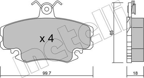 Metelli 22-0120-0 - Bremsbelagsatz, Scheibenbremse alexcarstop-ersatzteile.com