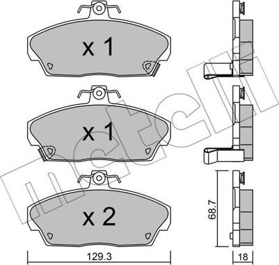 Metelli 22-0174-0 - Bremsbelagsatz, Scheibenbremse alexcarstop-ersatzteile.com