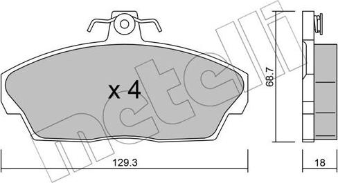 Metelli 22-0174-1 - Bremsbelagsatz, Scheibenbremse alexcarstop-ersatzteile.com