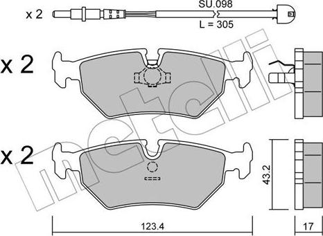 Metelli 22-0178-1K - Bremsbelagsatz, Scheibenbremse alexcarstop-ersatzteile.com