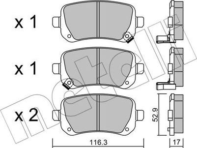 Metelli 22-0864-0 - Bremsbelagsatz, Scheibenbremse alexcarstop-ersatzteile.com