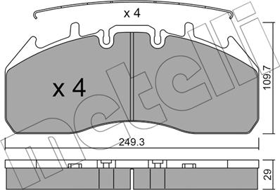 Metelli 22-0809-0 - Bremsbelagsatz, Scheibenbremse alexcarstop-ersatzteile.com