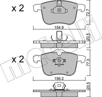 Metelli 22-0813-0 - Bremsbelagsatz, Scheibenbremse alexcarstop-ersatzteile.com