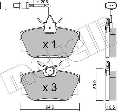 Metelli 22-0346-1 - Bremsbelagsatz, Scheibenbremse alexcarstop-ersatzteile.com