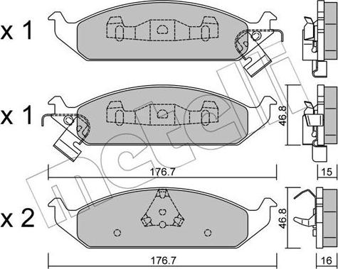 Metelli 22-0355-0 - Bremsbelagsatz, Scheibenbremse alexcarstop-ersatzteile.com