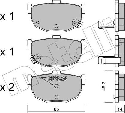 Metelli 22-0362-1 - Bremsbelagsatz, Scheibenbremse alexcarstop-ersatzteile.com