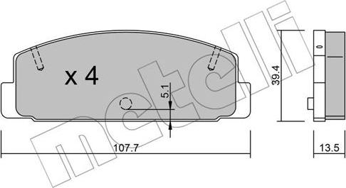 Metelli 22-0302-0 - Bremsbelagsatz, Scheibenbremse alexcarstop-ersatzteile.com