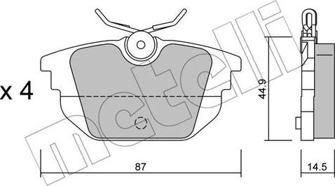 Metelli 22-0299-0 - Bremsbelagsatz, Scheibenbremse alexcarstop-ersatzteile.com