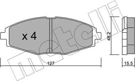 Metelli 22-0293-1 - Bremsbelagsatz, Scheibenbremse alexcarstop-ersatzteile.com