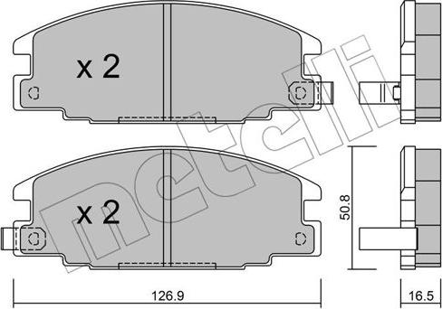 Metelli 22-0244-0 - Bremsbelagsatz, Scheibenbremse alexcarstop-ersatzteile.com