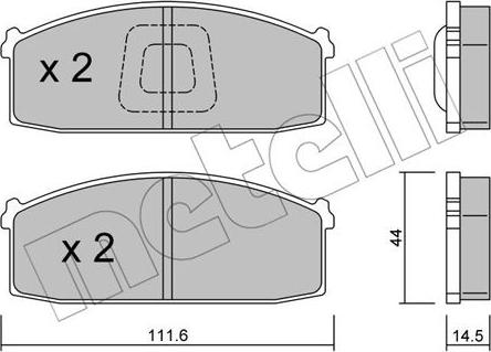 Metelli 22-0245-1 - Bremsbelagsatz, Scheibenbremse alexcarstop-ersatzteile.com