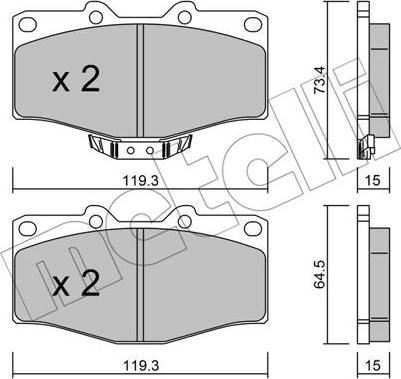 Metelli 22-0242-0 - Bremsbelagsatz, Scheibenbremse alexcarstop-ersatzteile.com