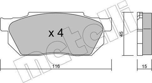 Metelli 22-0247-0 - Bremsbelagsatz, Scheibenbremse alexcarstop-ersatzteile.com