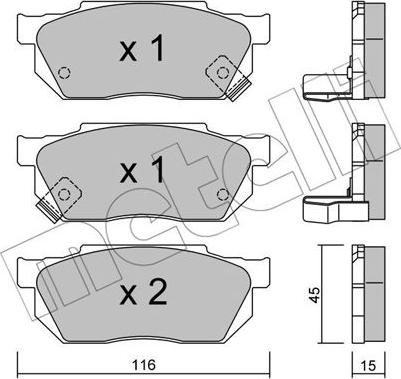 Metelli 22-0247-1 - Bremsbelagsatz, Scheibenbremse alexcarstop-ersatzteile.com