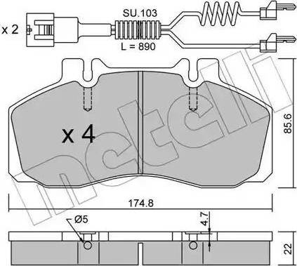 Metelli 22-0266-0K - Bremsbelagsatz, Scheibenbremse alexcarstop-ersatzteile.com