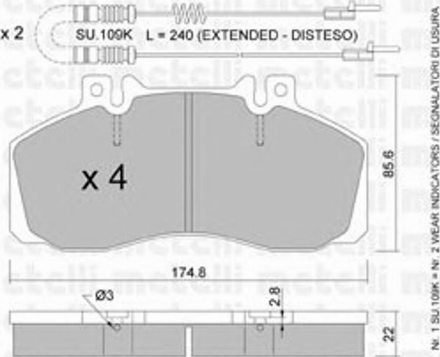 Metelli 22-0267-0K - Bremsbelagsatz, Scheibenbremse alexcarstop-ersatzteile.com