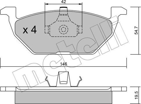 Metelli 22-0211-0 - Bremsbelagsatz, Scheibenbremse alexcarstop-ersatzteile.com