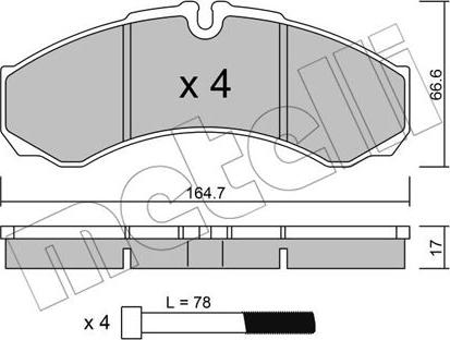 Metelli 22-0212-3 - Bremsbelagsatz, Scheibenbremse alexcarstop-ersatzteile.com