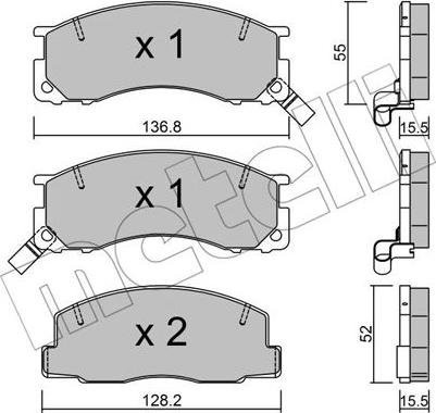 Metelli 22-0281-0 - Bremsbelagsatz, Scheibenbremse alexcarstop-ersatzteile.com