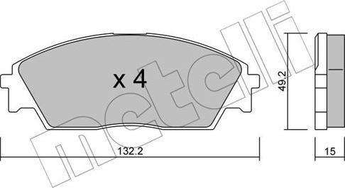 Metelli 22-0236-0 - Bremsbelagsatz, Scheibenbremse alexcarstop-ersatzteile.com