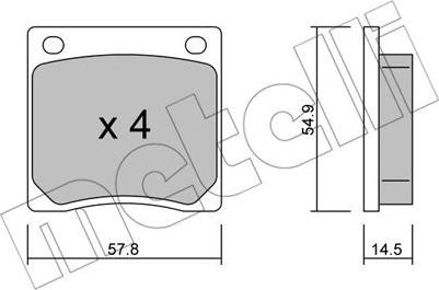 Metelli 22-0229-0 - Bremsbelagsatz, Scheibenbremse alexcarstop-ersatzteile.com