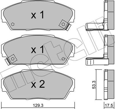 Metelli 22-0225-0 - Bremsbelagsatz, Scheibenbremse alexcarstop-ersatzteile.com