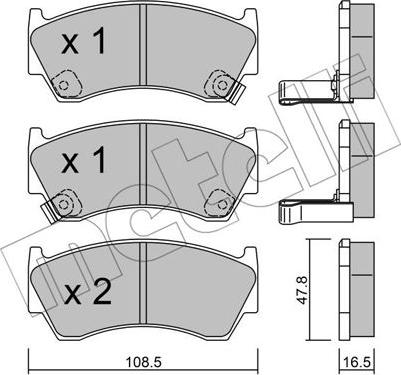 Metelli 22-0277-0 - Bremsbelagsatz, Scheibenbremse alexcarstop-ersatzteile.com