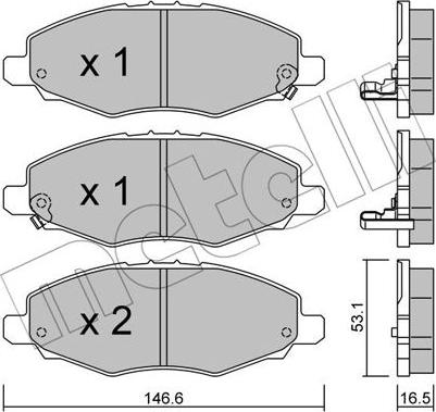 Metelli 22-0798-0 - Bremsbelagsatz, Scheibenbremse alexcarstop-ersatzteile.com