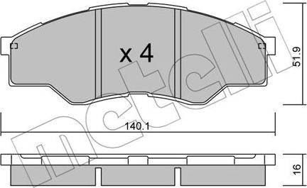 Metelli 22-0797-0 - Bremsbelagsatz, Scheibenbremse alexcarstop-ersatzteile.com