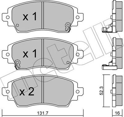 Metelli 22-0750-0 - Bremsbelagsatz, Scheibenbremse alexcarstop-ersatzteile.com