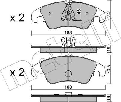 Metelli 22-0775-4 - Bremsbelagsatz, Scheibenbremse alexcarstop-ersatzteile.com