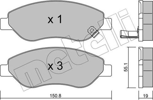 Metelli 22-0777-0 - Bremsbelagsatz, Scheibenbremse alexcarstop-ersatzteile.com