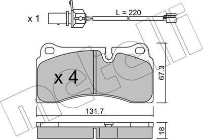 Metelli 22-1044-0 - Bremsbelagsatz, Scheibenbremse alexcarstop-ersatzteile.com