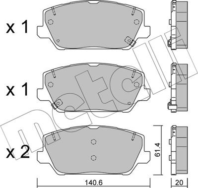 Metelli 22-1241-0 - Bremsbelagsatz, Scheibenbremse alexcarstop-ersatzteile.com