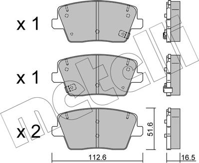 Metelli 22-1242-0 - Bremsbelagsatz, Scheibenbremse alexcarstop-ersatzteile.com