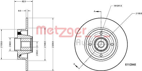 Metzger 6110946 - Bremsscheibe alexcarstop-ersatzteile.com