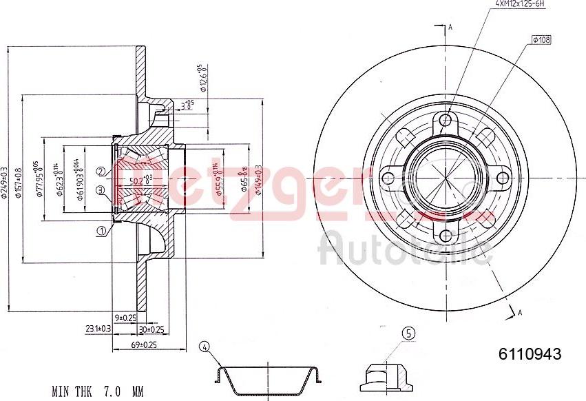 Metzger 6110943 - Bremsscheibe alexcarstop-ersatzteile.com