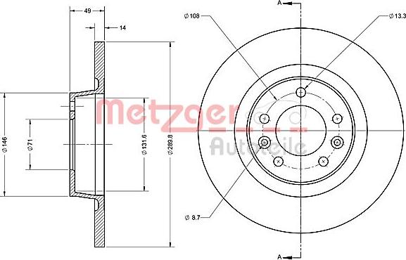 Metzger 6110422 - Bremsscheibe alexcarstop-ersatzteile.com