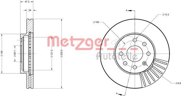 Metzger 6110547 - Bremsscheibe alexcarstop-ersatzteile.com