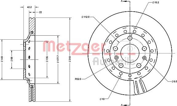 Metzger 6110588 - Bremsscheibe alexcarstop-ersatzteile.com