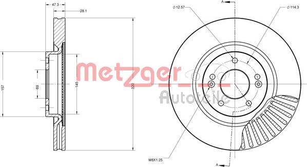 Metzger 6110695 - Bremsscheibe alexcarstop-ersatzteile.com