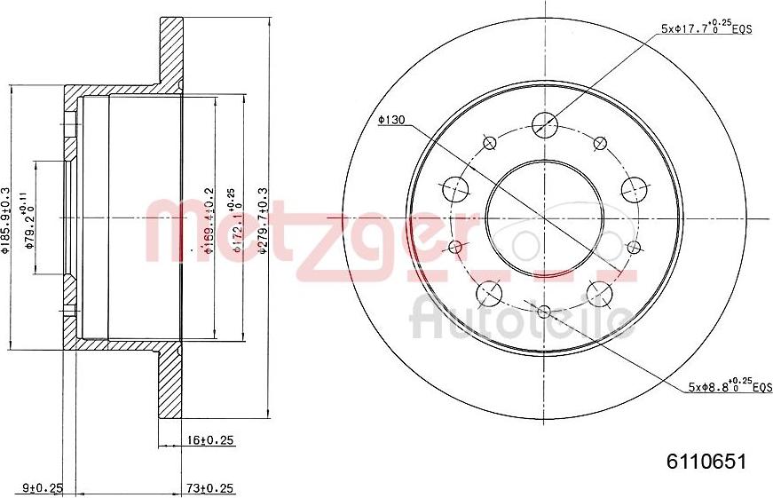 Metzger 6110651 - Bremsscheibe alexcarstop-ersatzteile.com