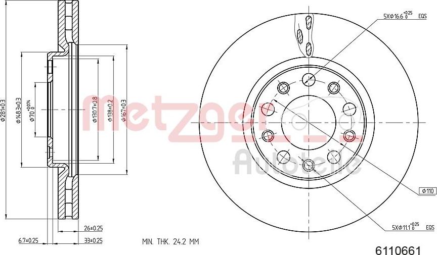 Metzger 6110661 - Bremsscheibe alexcarstop-ersatzteile.com