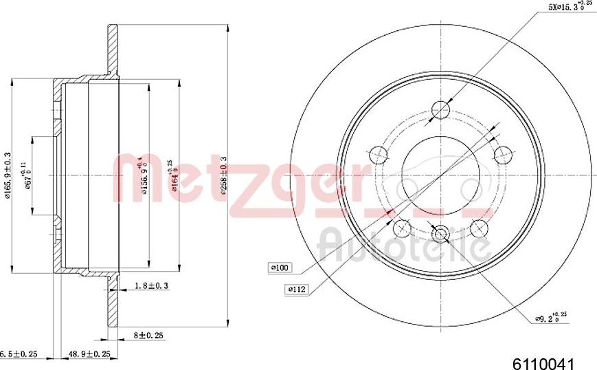 Metzger 6110041 - Bremsscheibe alexcarstop-ersatzteile.com