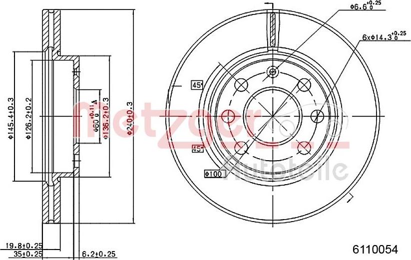 Metzger 6110054 - Bremsscheibe alexcarstop-ersatzteile.com