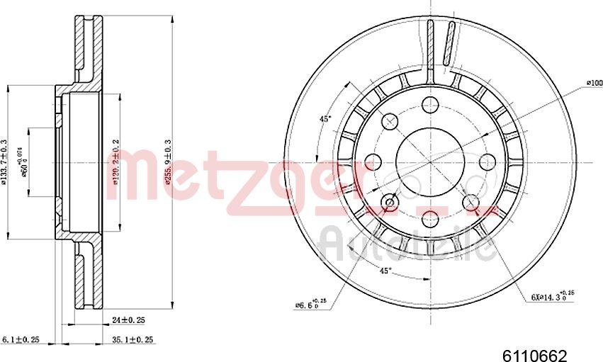 Metzger 6110062 - Bremsscheibe alexcarstop-ersatzteile.com