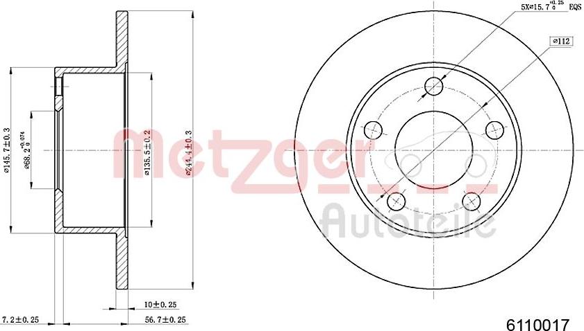 Metzger 6110017 - Bremsscheibe alexcarstop-ersatzteile.com